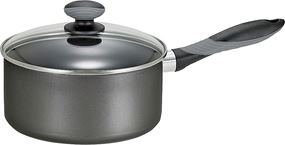 Mirro MIR-A7972184M Sauce Pan with Glass Lid, 1 qt Capacity, Aluminum, Thumb Rest Handle