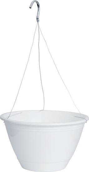 Southern Patio EE1025WH Hanging Basket, Plastic, White