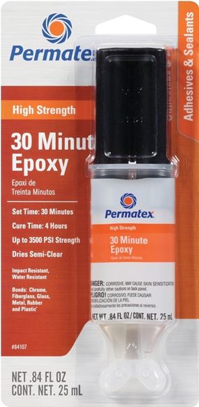 Permatex 84107 Epoxy, Amber, Liquid, 0.84 oz Syringe