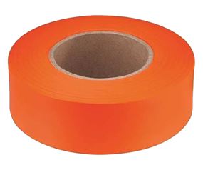 Empire 77-062 Flagging Tape, 600 ft L, 1 in W, Orange, Plastic