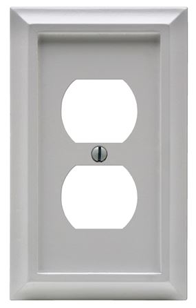 Amerelle Deerfield 2040DW Wallplate, 1 -Gang, Wood, White, Pack of 4