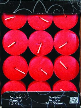 Candle-Lite 1276021 Scented Votive Candle, Apple Cinnamon Crisp Fragrance, Crimson Candle, 10 to 12 hr Burning, Pack of 12