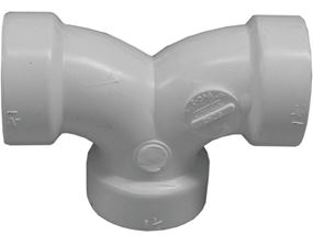 Genova 700 Series 70716 Double Pipe Elbow, 1-1/2 in, Hub, 90 deg Angle, PVC, SCH 40 Schedule