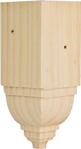 Waddell ICTB31 Crown Trim Block, 1-3/4 in L x 1-3/4 in W x 4-1/2 in H Dimensions, Pine, Natural