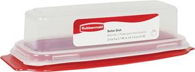 Rubbermaid 3930 Butter Dish, 0.25 lb Capacity, Plastic, Clear, 7.8 in L, 3 in W, 2 in H