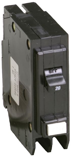 Eaton BRP120GF Circuit Breaker, Type BR GFCI, 20 A, 1-Pole, 120/240 V, Trip-to-Center Trip, Plug