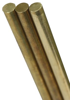 K & S 8160 Decorative Metal Rod, 1/32 in Dia, 12 in L, 260 Brass, 260 Grade