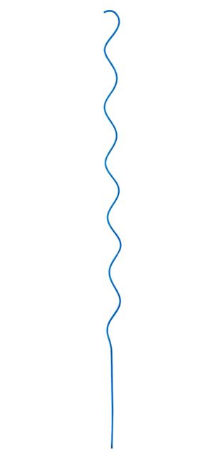 MIDWEST AIR TECHNOLOGY 901267BL6 Twisted Garden Stake, 60 in L, Steel, Blue, Powder-Coated, Pack of 6