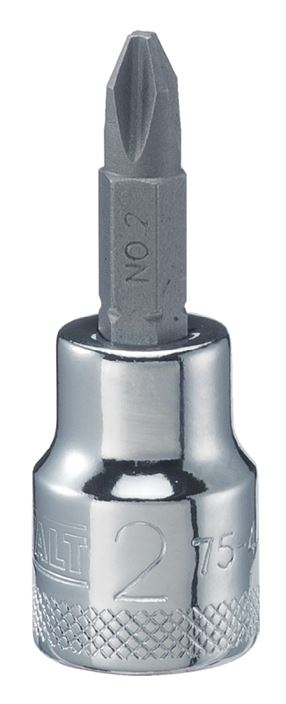 DEWALT DWMT75447OSP Phillips Screwdriver Bit Socket, #2 Tip, 3/8 in Drive, Chrome Vanadium, Polished Chrome Vanadium