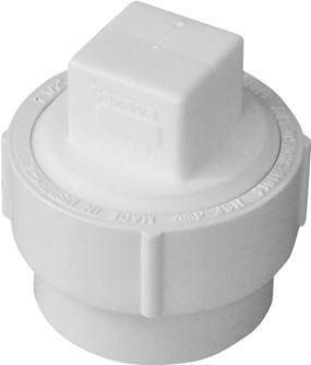 Canplas 193701AS Cleanout Body with Threaded Plug, 1-1/2 in, Spigot x FNPT, PVC, White