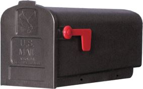 Gibraltar Mailboxes Parson Series PL10B0201 Rural Mailbox, Black, 875 cu-in Capacity, Plastic, 7.9 in W, 19.4 in D