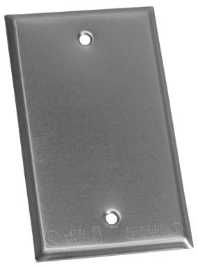 BWF BC-1V Blank Weatherproof Cover, 4-9/16 in W, 1 -Gang, Steel, Gray, Powder-Coated