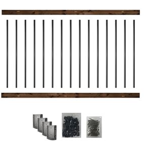 Nuvo Iron RKB6 Pre-Drilled Deck Railing Kit, Wood, 6 ft L, 42 in H