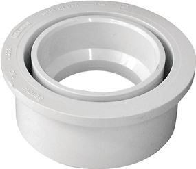 Canplas 192754 Reducing Pipe Bushing, 3 x 2 in, Spigot x Hub, PVC, White