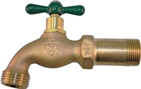 Arrowhead Brass 201LF Arrowhead Hose Bibb with Shank, 1/2 x 3/4 in Connection, MIP x Male Hose Thread, 125 psi Pressure