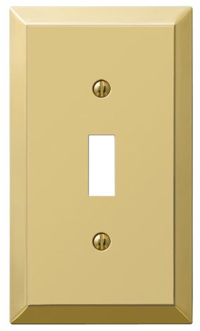 Amerelle 163TBR Wallplate, 4-15/16 in L, 2-7/8 in W, 1 -Gang, Steel, Polished Brass