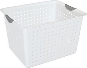 Sterilite Ultra 16288006 Storage Basket, 2 cu-ft Capacity, Plastic, White, Pack of 6