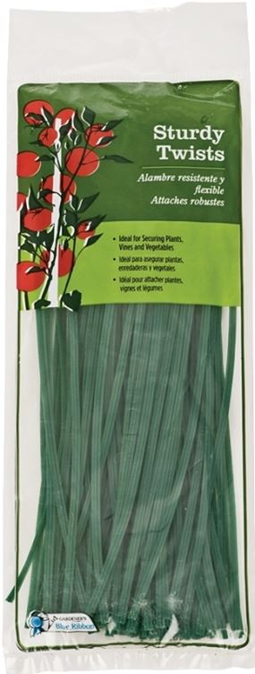 Gardener's Blue Ribbon T-002 Twist Tie, 8 in L, Plastic