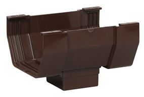 Amerimax T1506 Contemporary Center Outlet, 5 in Gutter, Vinyl, Brown