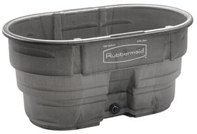 Rubbermaid FG424288BLA Stock Tank, 100 gal Capacity, Plastic, Black