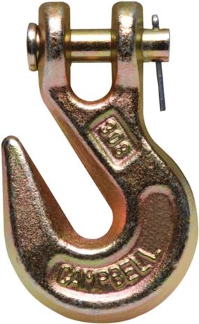 Campbell T9503415 Clevis Grab Hook, 5/16 in, 4700 lb Working Load, 70 Grade, Steel, Yellow Chrome