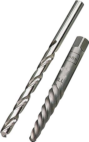 Irwin 53705 Extractor and Drill Bit Set, Specifications: #5 Shank, 1/4 In Drill Bit, Standard Shank, HSS