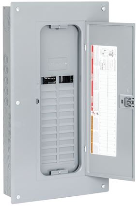 Square D Homeline HOM2040L125PC Load Center, 125 A, 20 -Space, 40 -Circuit, Main Lug, NEMA 1 Enclosure, Gray