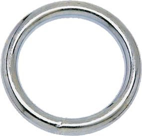 Campbell T7665012 Welded Ring, 200 lb Working Load, 1 in ID Dia Ring, #7 Chain, Steel, Nickel-Plated