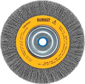 DEWALT DW4904 Wire Wheel Brush, 6 in Dia, 5/8 to 1/2 in Arbor/Shank, 0.014 in Dia Bristle, Carbon Steel Bristle