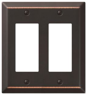 Amerelle Century 163RRDB Wallplate, 4-15/16 in L, 4-9/16 in W, 2 -Gang, Steel, Bronze, Pack of 3