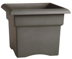 Bloem VER18908 Deck Box Planter, 11-1/4 in H, 18 in W, Square, Plastic, Charcoal