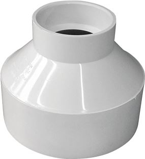 Canplas 193025 Reducing Coupling, 4 x 2 in, Hub, PVC, White