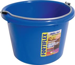 Fortex-Fortiflex N4008BL Utility Pail, 8 qt Volume, Fortalloy Rubber Polymer, Blue