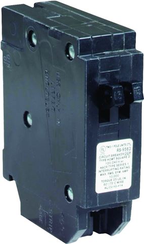 Square D Homeline HOMT2020CP Circuit Breaker, Mini, Tandem, 20 A, 1 -Pole, 120/240 V, Fixed Trip, Plug Mounting