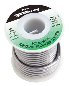 Forney 38106 Solder, 16 oz, Solid, Silver/White, 575 deg F Melting Point