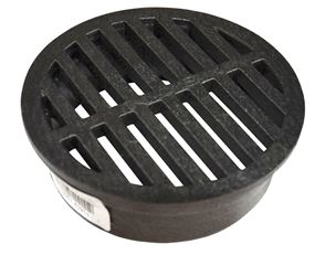 DrainTech 0440SDB Drop-In Drain Grate, 4-9/16 in Dia, Round, Polyethylene, Black