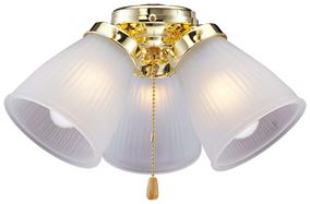 Boston Harbor Ceiling Fan Light Kit, Frosted Glass, Polished Brass, Polished Brass