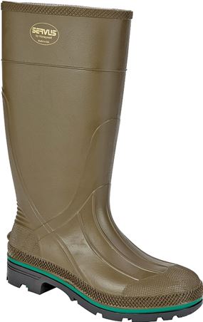 Servus Northener Series 75120-11 Non-Insulated Work Boots, 11, Brown/Green/Olive, PVC Upper, Insulated: No