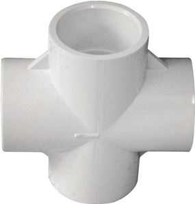 IPEX 435470 Pipe Cross, 3/4 in, Socket, PVC, White, SCH 40 Schedule, 150 psi Pressure