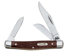 Case 00106 Folding Pocket Knife, 2.42 in Clip, 1.58 in Sheep Foot, 1.57 in Pen L Blade, 3-Blade, Brown Handle