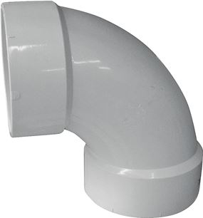 Canplas 192254L Sanitary Pipe Elbow, 4 in, Hub, 90 deg Angle, PVC, White