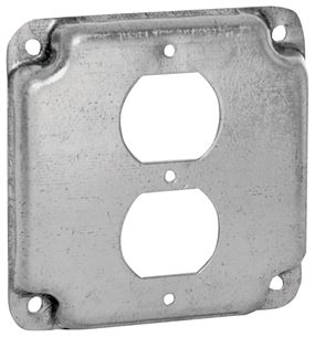 Raco 902C Exposed Work Cover, 4-3/16 in L, 4-3/16 in W, Square, Galvanized Steel, Gray