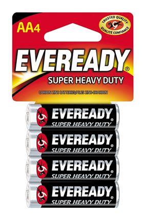 Eveready 1215 1215SW-4 Battery, 1.5 V Battery, 1.1 Ah, AA Battery, Alkaline, Manganese Dioxide, Zinc