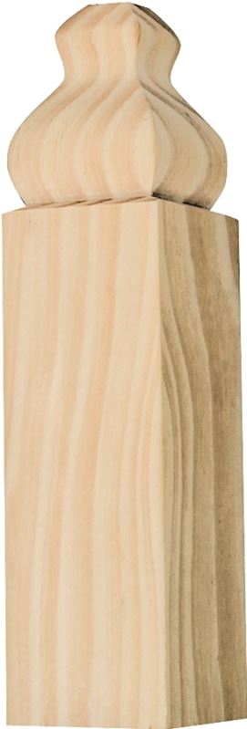 Waddell OBTB32 Trim Block Moulding, 4-1/2 in L, 1-1/8 in W, 1-1/8 in Thick, Pine Wood