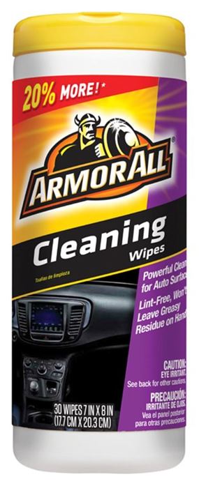 Armor All 17497C Cleaning Wipes, 7 in L, 8 in W, Characteristic, Effective to Remove: Dust, Ground-in Dirt, Grime