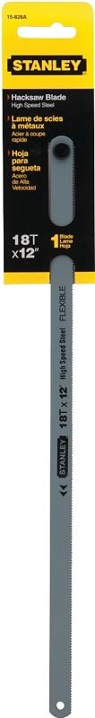 Stanley 15-828A Hacksaw Blade, 12 in L, 18 TPI, Steel Cutting Edge