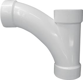 Canplas 194303 Combination Tee Pipe Wye, 3 in, Hub, PVC, White, SCH 40 Schedule