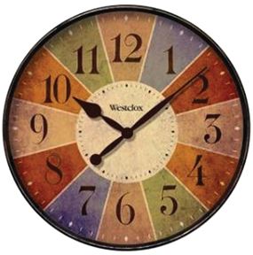 Westclox 32897 Clock, Round, Multi-Color Frame, Plastic Clock Face, Analog