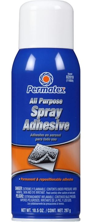 Permatex 82019 Spray Adhesive, Solvent, White, 16 oz Aerosol Can