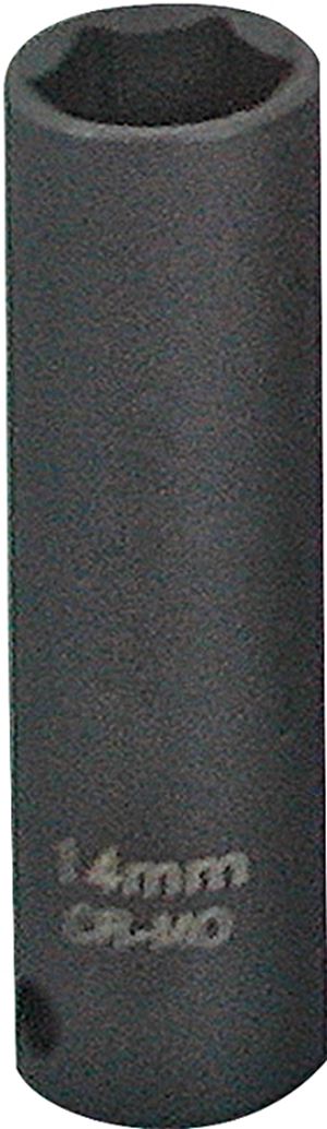 Vulcan MT6580144 Deep Impact Socket, 14 mm Socket, 3/8 in Drive, Deep Drive, 6-Point, Chrome Molybdenum Steel